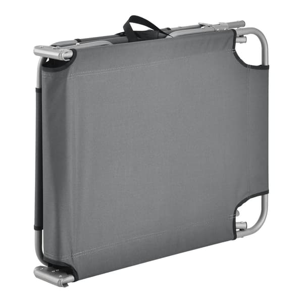 [casa.pro] Solsäng Carcao-186x55x24cm-stål-polyester-silver matt-mörkgrå-hopfällbar-5 olika lägen