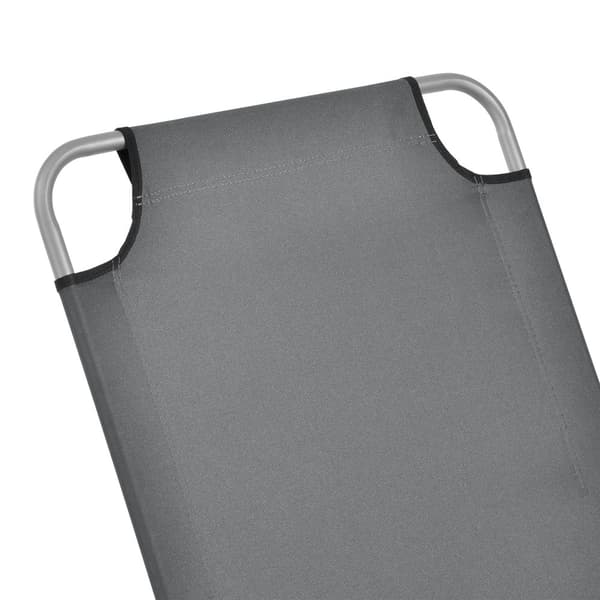 [casa.pro] Solsäng Carcao-186x55x24cm-stål-polyester-silver matt-mörkgrå-hopfällbar-5 olika lägen
