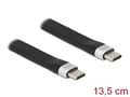 Pikkukuva 3 / 5: Delock - USB-kaapeli - USB-C (uros) - USB-C (uros) - USB 3.2 Gen 2 - 3 A - 13,5 cm - litteä - musta