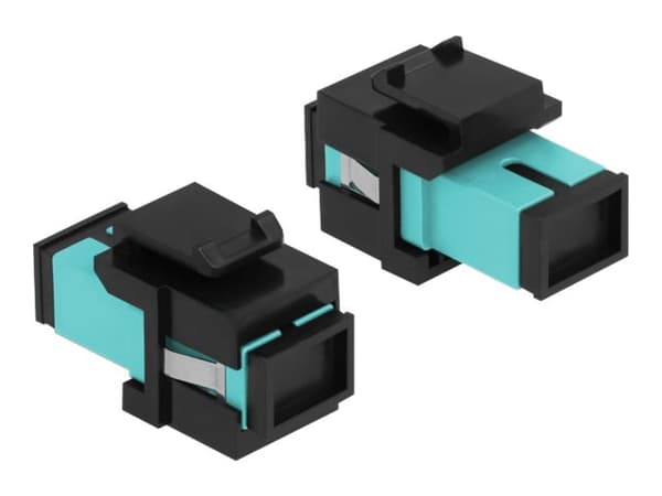 Delock - Kopplingsdon för nätverk - SC-läge (multi-mode) (hona) till SC-läge (multi-mode) (hona) - fiberoptisk - simplex - trapetsjack - svart, havsb