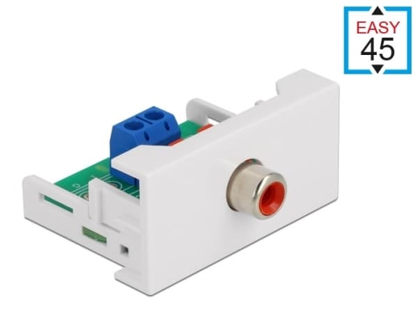 Delock - Easy 45 - snäppbar modul - RCA - 1 modul - vit, RAL 9003
