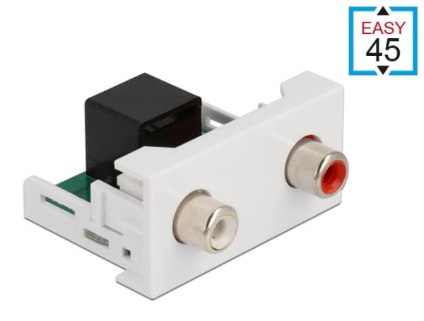 Delock - Easy 45 - snäppbar modul - RCA, RCA - 1 modul - vit, RAL 9003