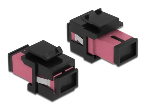 Delock - Kopplingsdon för nätverk - SC-läge (multi-mode) (hona) till SC-läge (multi-mode) (hona) - fiberoptisk - simplex - trapetsjack - svart, viole