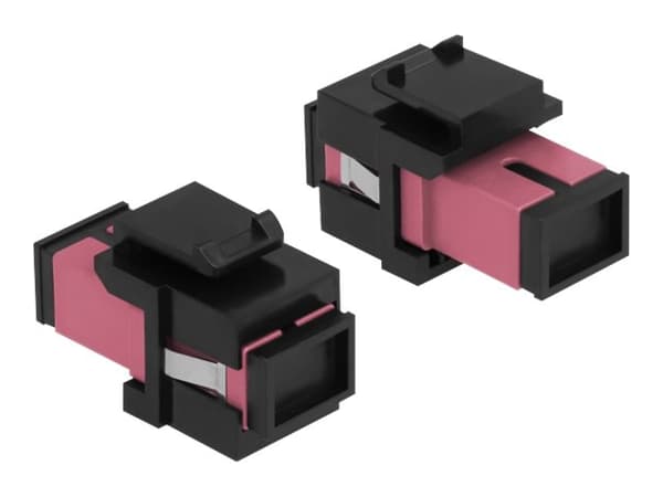 Delock - Kopplingsdon för nätverk - SC-läge (multi-mode) (hona) till SC-läge (multi-mode) (hona) - fiberoptisk - simplex - trapetsjack - svart, viole