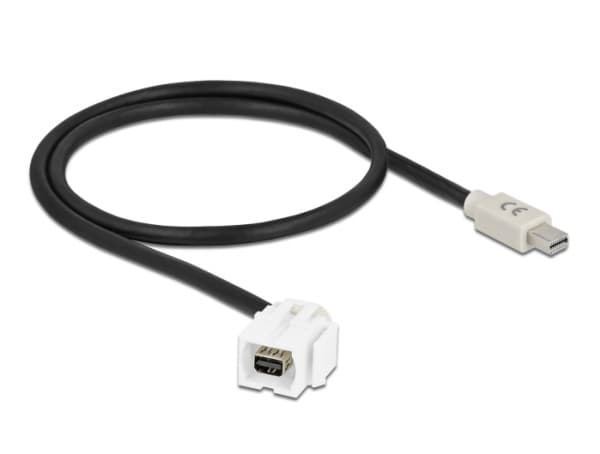 Delock - Modulär insättning - 110° angled - 50 cm - mini-DisplayPort - vit