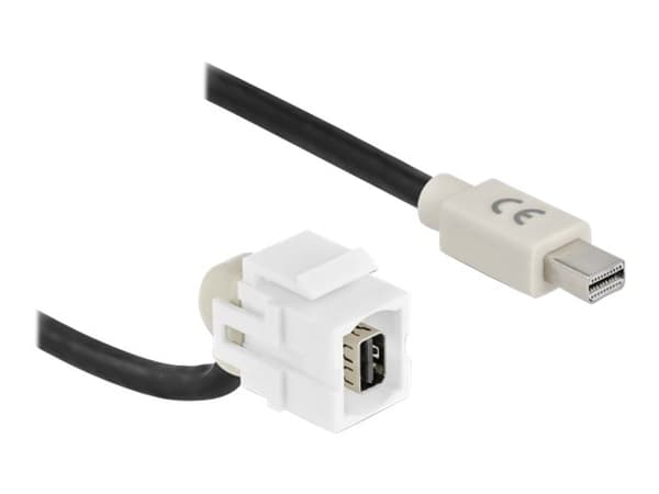 Delock - Modulär insättning - 110° angled - 50 cm - mini-DisplayPort - vit