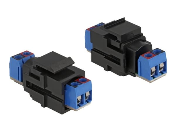 Delock - Modulinnlegg - 2-pin terminal block - svart