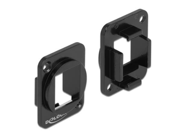 Delock Keystone Mounting 1 Port for D-type metal - Asennusteline modulaariselle pistokkeelle - musta - 1 portti