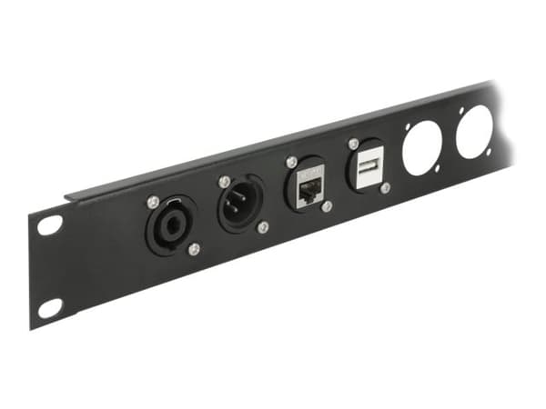 Delock Keystone Mounting 1 Port for D-type metal - Asennusteline modulaariselle pistokkeelle - musta - 1 portti