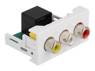 Delock - Easy 45 - snäppbar modul - RCA, RCA, RCA - 1 modul - vit, RAL 9003