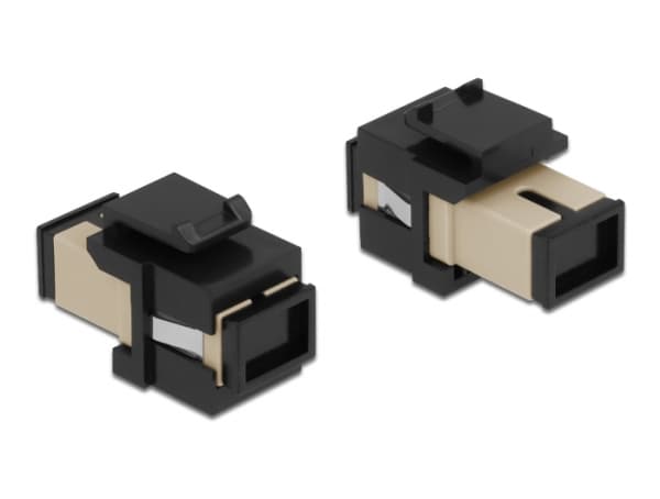Delock Keystone Module - Kopplingsdon för nätverk - SC-läge (multi-mode) (hona) till SC-läge (multi-mode) (hona) - fiberoptisk - simplex - svart, bei