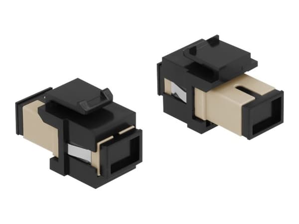 Delock Keystone Module - Kopplingsdon för nätverk - SC-läge (multi-mode) (hona) till SC-läge (multi-mode) (hona) - fiberoptisk - simplex - svart, bei