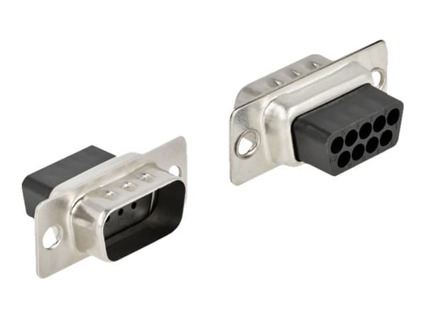 Delock - Stiftdon för crimpning - D-Sub 9 pin crimp male (paket om 4)