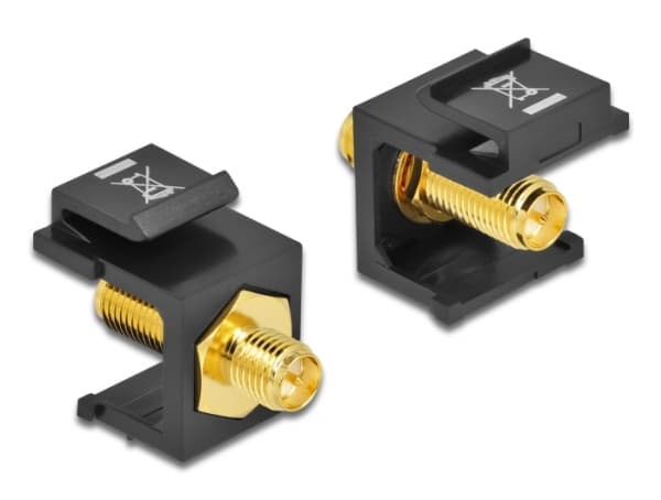 Delock Keystone-moduuli - Modulaarinen insertti (liitin) - RP-SMA - musta