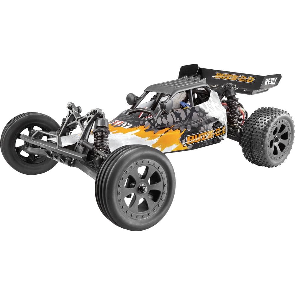 Reely Buzz 2.0 Borst motor 1:10 RC Bil nybörjare Elektrisk Buggy 100% RtR 2,4 GHz inkl. batteri och laddningskabel