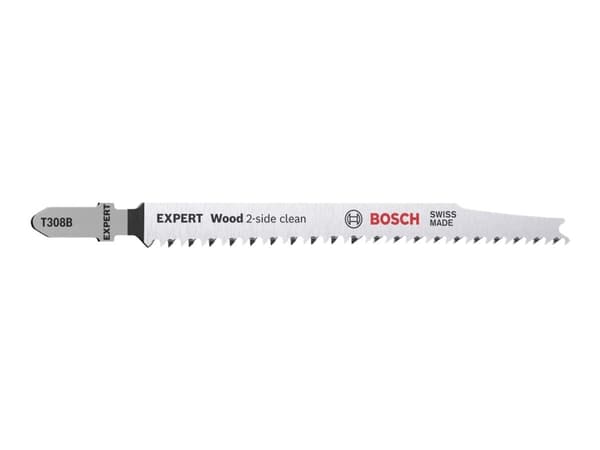 Bosch Expert Wood 2-side clean T308 B - Stikksagblad - for kryssfinér, bløtt tre, ikke-slipende trematerialer, solid wood furniture board - 5 deler -