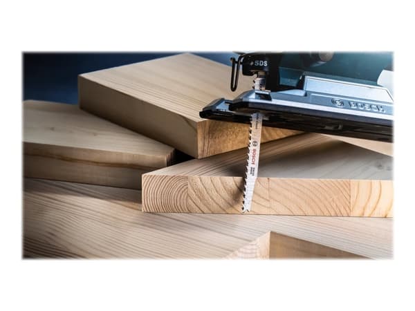 Bosch Expert Wood 2-side clean T308 B - Stikksagblad - for kryssfinér, bløtt tre, ikke-slipende trematerialer, solid wood furniture board - 5 deler -