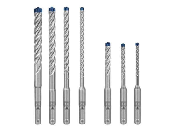 Bosch Expert 7x - Borsett - for betong, forsterket betong, granitt, herdet betong, gneiss - 7 deler - 5 mm, 6 mm, 8 mm, 10 mm, 12 mm - SDS-plus - len