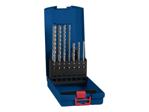 Bosch Expert 7x - Borsett - for betong, forsterket betong, granitt, herdet betong, gneiss - 7 deler - 5 mm, 6 mm, 8 mm, 10 mm, 12 mm - SDS-plus - len