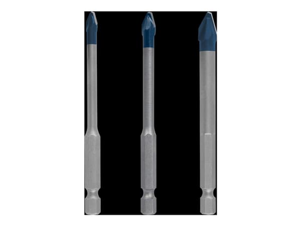 Bosch Expert HEX-9 HardCeramic - Borsett - for soft tile, hard tile - 3 deler - 5 mm, 6 mm, 8 mm - lengde: 90 mm
