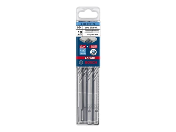 Bosch Expert SDS-plus-7X - Bor - for betong, forsterket betong, granitt, herdet betong, gneiss - hammerbit - 10 mm - SDS-plus - lengde: 165 mm (en pa