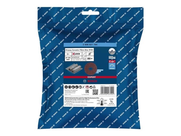 Bosch FIBERSLIBESKIVE R781 XL 125MM K80 5 STK 5 STK