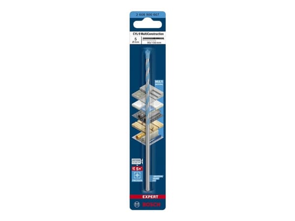 Bosch Expert CYL-9 MultiConstruction - Borr - för betong, plast, stål, mjuka träslag, soft tile, multimaterial - 5 mm - cylindrical - längd: 150 mm