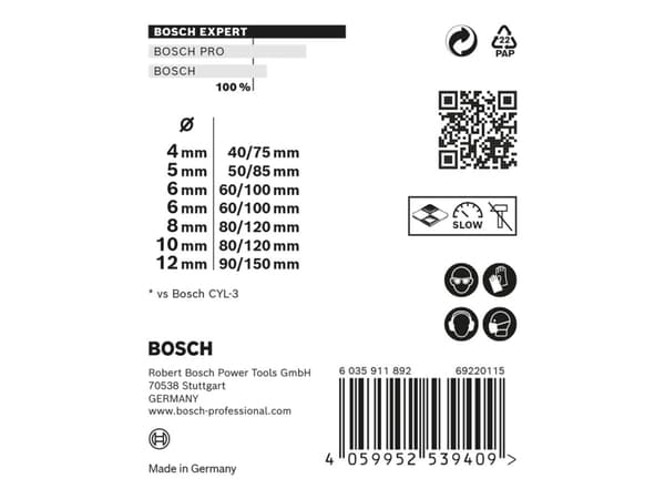 Bosch BORSÆT CYL MULTICONSTRUCTION 4-8MM 4 STK