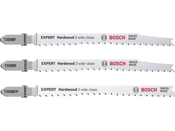 Bosch Expert Hardwood 2-puoleinen puhdas - pistosahanteräsarja - 3 kpl - T-varsi - pituus: 117 mm