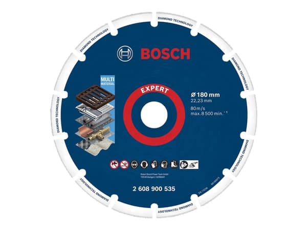 Bosch 2 608 900 535, Katkaisulaikka, valurauta, Metalli, Muovi, Bosch, Sininen, Pyöreä, 2,22 cm