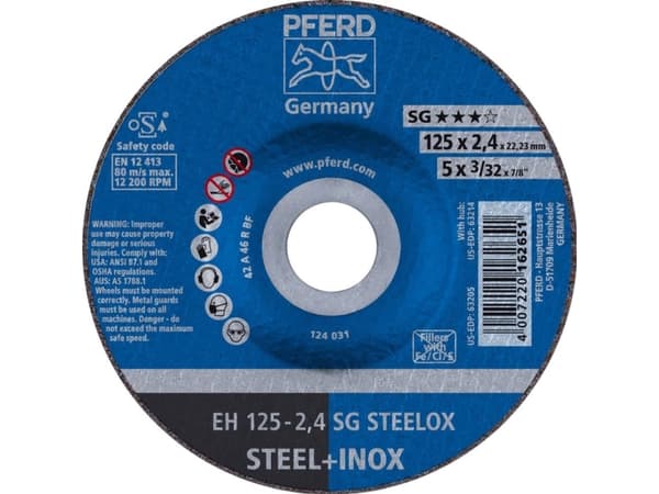 PFERD 61341222, 12,5 cm, 2,4 mm, 12200 RPM, 25 kpl
