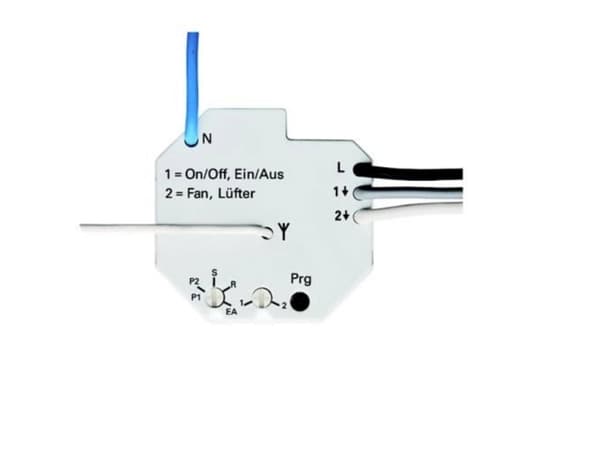 Busch-Jaeger 2CKA006700A0028, Vekslingsaktuator, 2 kanaler, 868 MHz, 100 m, IP20, Hvit