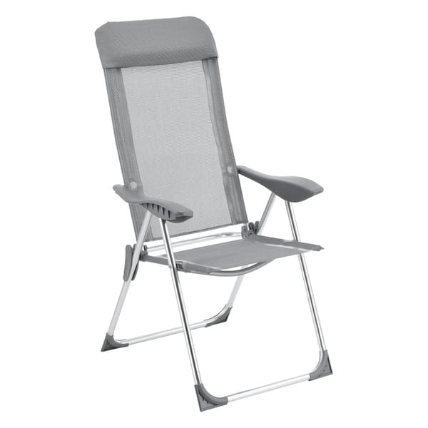 [en.casa] Campingstol Errenteria-set 2-hopfällbar-aluminium-ljusgrå-max. belastning: ca. 115 kg