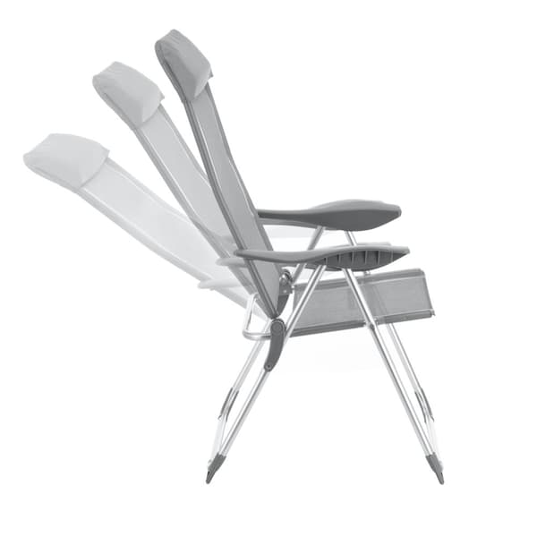[en.casa] Campingstol Errenteria-set 2-hopfällbar-aluminium-ljusgrå-max. belastning: ca. 115 kg