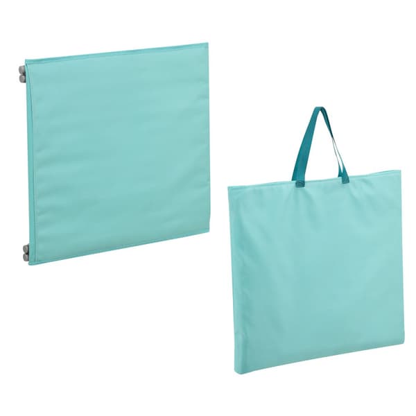 [en.casa] Strandmadrass Donostia set om 2-med kudde-hopfällbar-143x48cm-pulverlackerat stål-600D Oxford-tyg-turkos