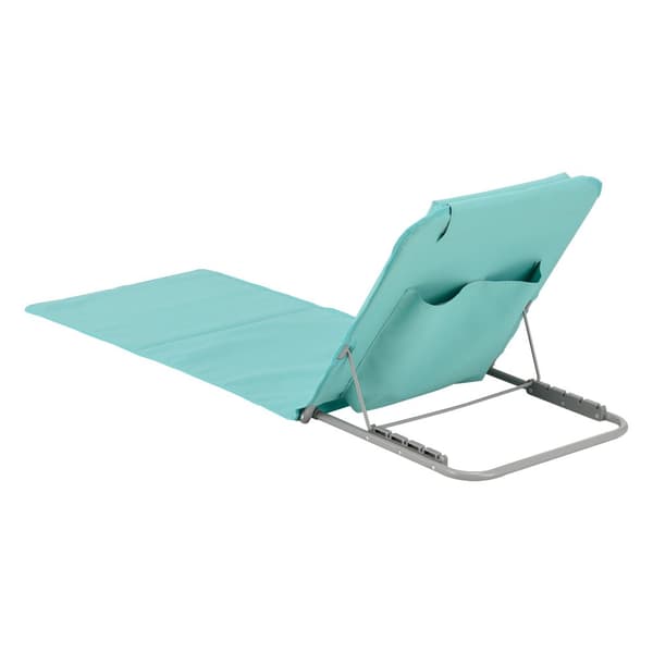 [en.casa] Strandmadrass Donostia set om 2-med kudde-hopfällbar-143x48cm-pulverlackerat stål-600D Oxford-tyg-turkos