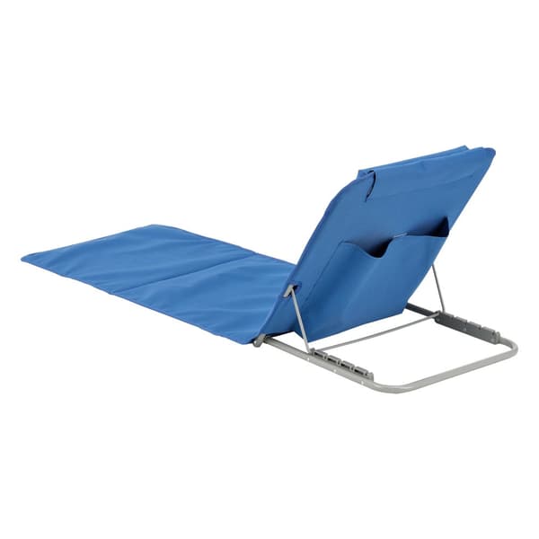 [en.casa] Strandmadrass Donostia set om 2-med kudde-hopfällbar-143x48cm-pulverlackerat stål-600D Oxford-tyg-blå