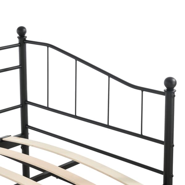[en.casa] Sängstomme Arjeplog i metall inkl. ribbotten-209,5x95x90,5cm-Bäddmått:200x90cm-pulverlackerat stål-svart matt-reptålig