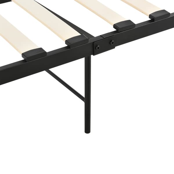 [en.casa] Sängstomme Arjeplog i metall inkl. ribbotten-209,5x95x90,5cm-Bäddmått:200x90cm-pulverlackerat stål-svart matt-reptålig