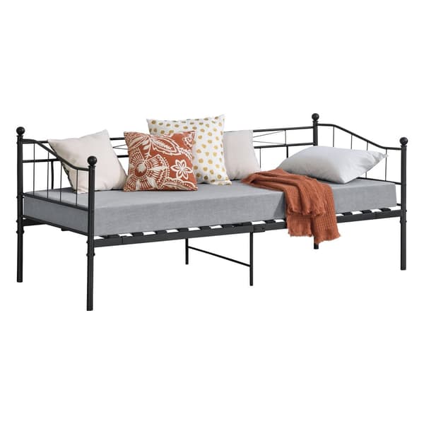 [en.casa] Sängstomme Arjeplog i metall inkl. ribbotten-209,5x95x90,5cm-Bäddmått:200x90cm-pulverlackerat stål-svart matt-reptålig