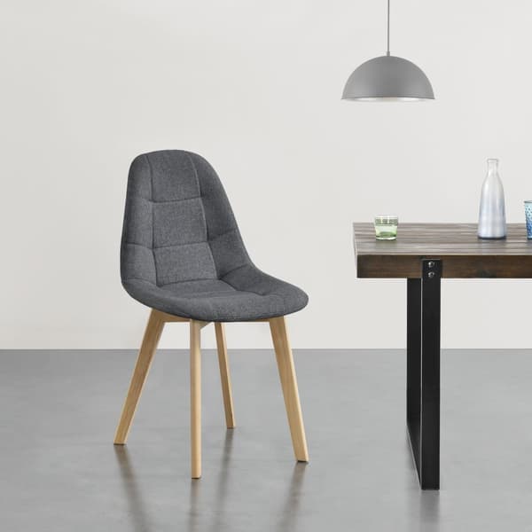 [en.casa] Stol Kopparberg set om 4-matstol-86x53x47cm-polyester-bok-vadderad-mörkgrå