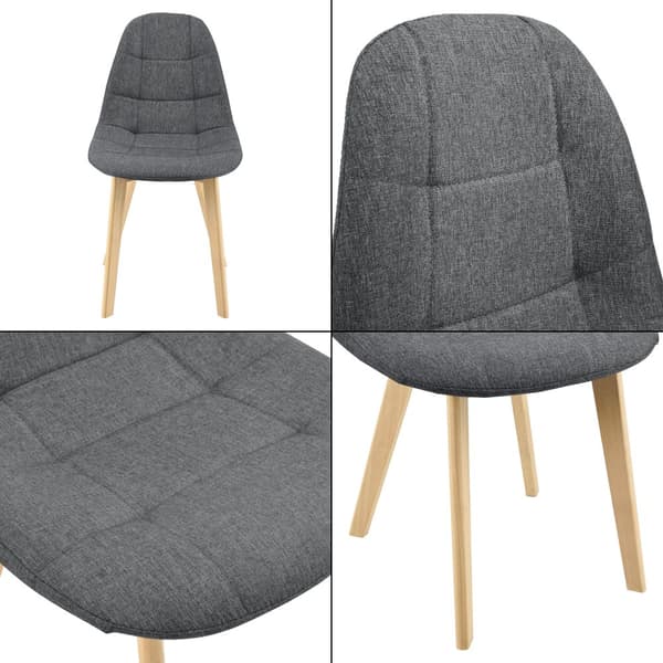 [en.casa] Stol Kopparberg set om 6-matstol-86x53x47cm-polyester-bok-vadderad-mörkgrå