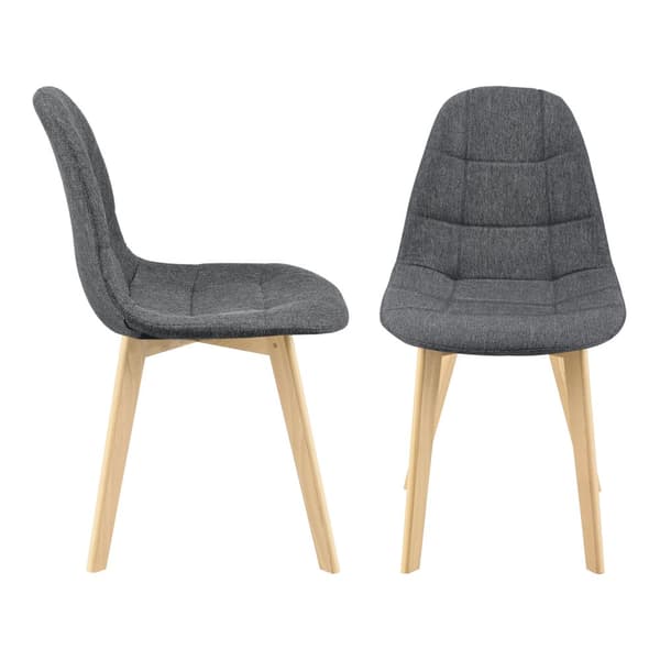 [en.casa] Stol Kopparberg set om 6-matstol-86x53x47cm-polyester-bok-vadderad-mörkgrå