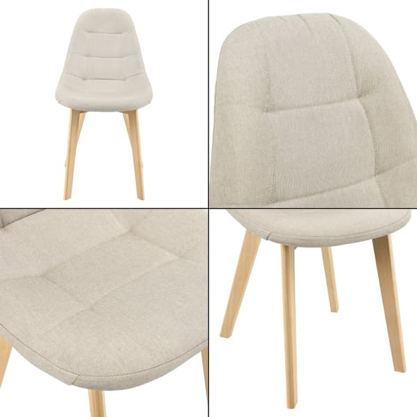 [en.casa] Stol Kopparberg set om 6-matstol-86x53x47cm-polyester-bok-vadderad-beige