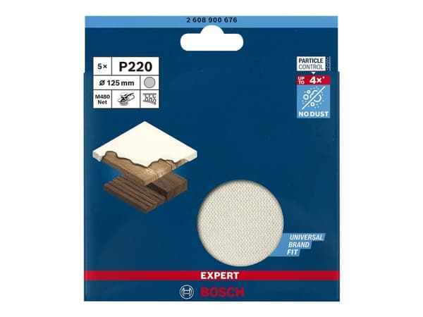 Bosch Expert M480 Net - Sandpapper - 5 delar - rund - grus: P220 - 125 mm
