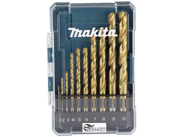 Makita - Borrsats - för metall - spiralborr - 10 delar - 1-10 mm - cylindrical - för Makita DDF487, DDF487RFE3