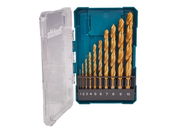 Makita - Borrsats - för metall - spiralborr - 10 delar - 1-10 mm - cylindrical - för Makita DDF487, DDF487RFE3