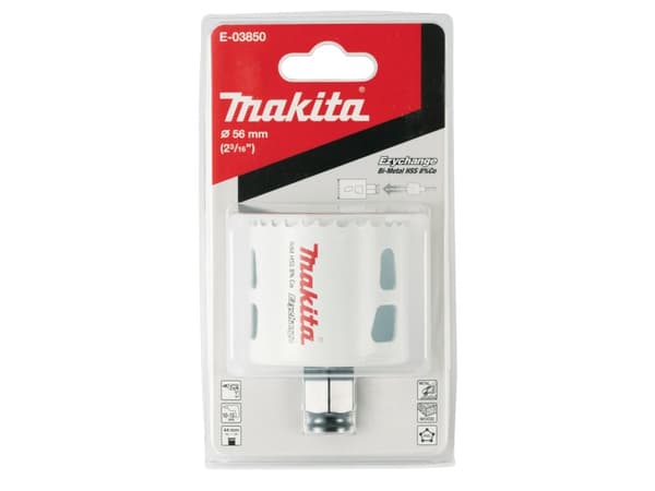 Makita E-03850, Yksi, Pora, Terästä, Alumiini, Muovi, Puu, Ruostumaton teräs, Valkoinen, Kaksoismetalli, 4,4 cm