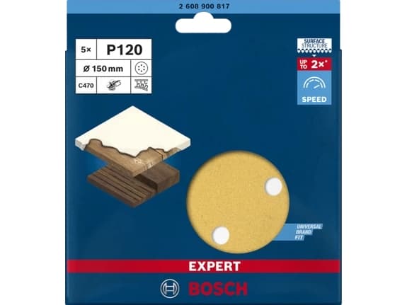 Bosch 2 608 900 817, Sandpapper, Trä, Bosch, Brun, Rund, 15 cm