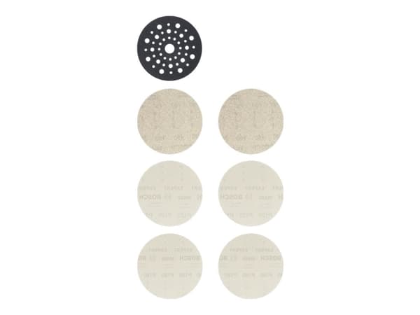 Bosch Expert M480 Starter Set - Sanding net - 7 delar - rund - grus: 80, 120, 180 - 125 mm